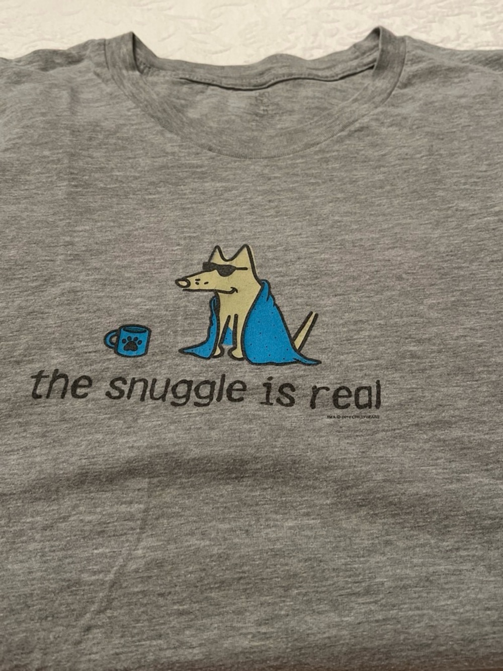 Source Unknown Gray Tee with Blue Accents - The Snuggle Is Real